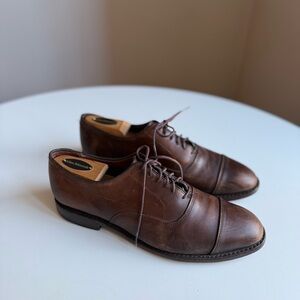 Allen Edmonds Leather Oxford Dress Shoes Handcrafted USA Park Aven Brown Size 8E